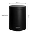 5 Liter Iron Black Trashcan with Soft Close SS Pedal and Dustbin Cover Restroom Waste Bins for Effective Management
