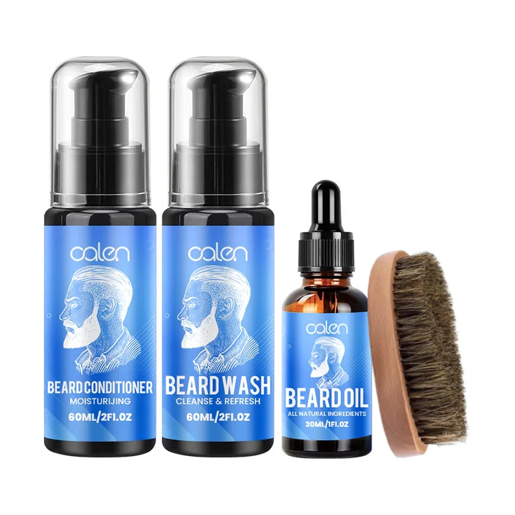 Oalen Custom Logo Long-Lasting on Trend Gift Impact Thicker Healthier Beard Grooming Kit