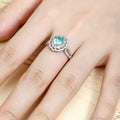 GRA Certified White Gold 1.29CT Oval Cut Paraiba Lab Grown Gemstone Custom Wedding Ring Luxury Design for Woman