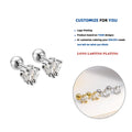 LE137 Wholesale Vintage 925 Sterling Silver Cute Flower Lotus Designer Fashion Fine Jewelry Gold Plated Screw Stud Earring Women