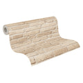 Made in Germany - Wallpaper rolls Stone Beige - Non Woven Vinyl - Modern Wallpaper Stone Look for Walls - 1005 x 053 m