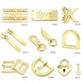 Luxury High Quality Handbag Hardware Custom Metal Parts Accessories with Waterproof Strap Connector Key Lock D Ring Bag Charms