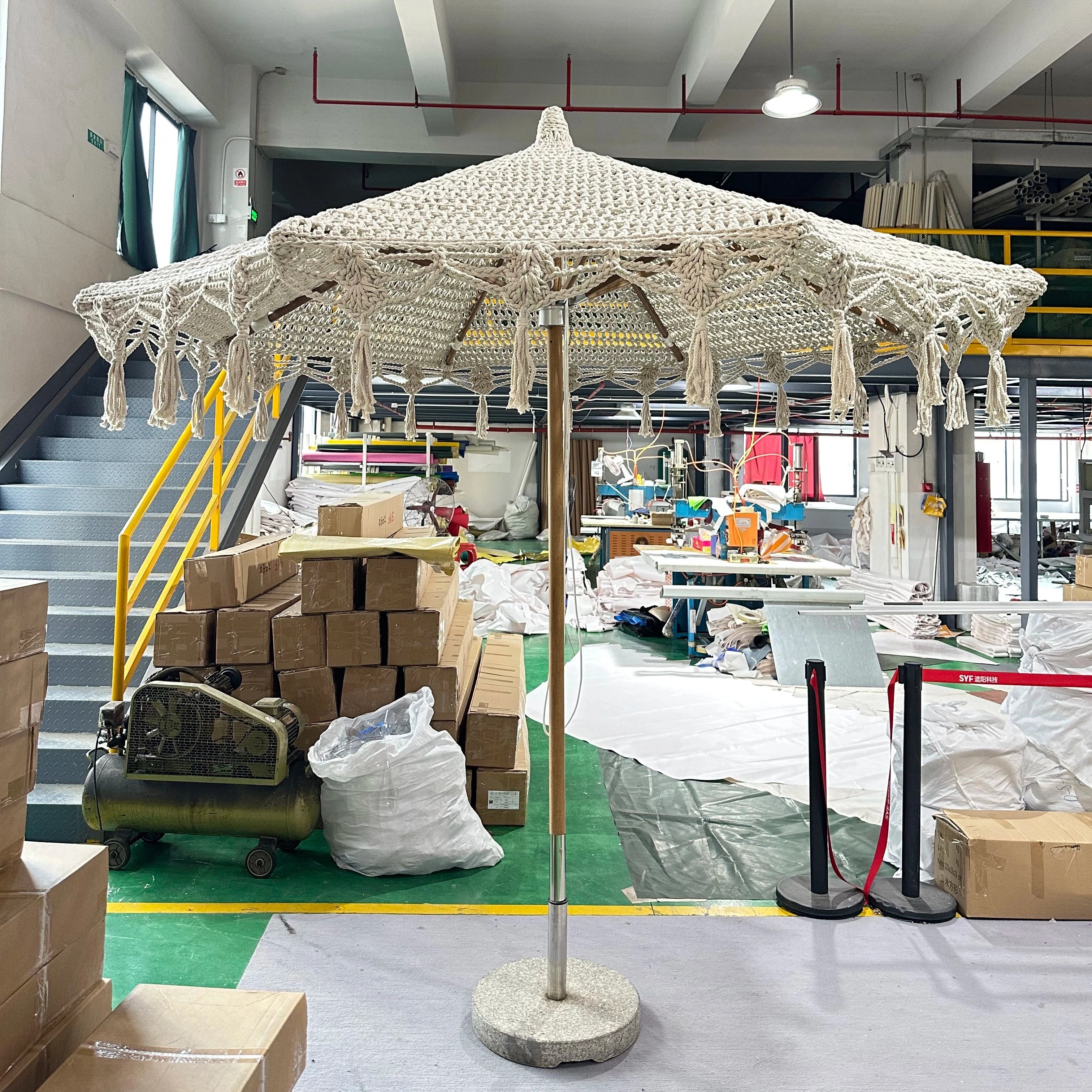 Beach Umbrella Outdoor High Strength Cotton Rope Sun Beach Umbrella