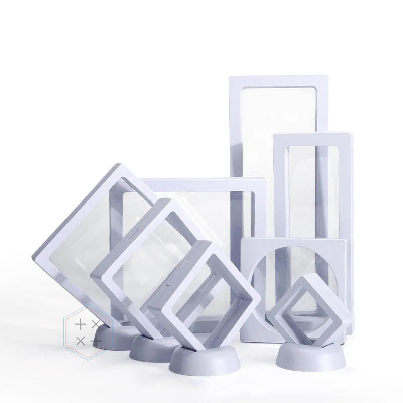 Modern 3D Double Sided Clear Floating Suspension Durable Jewelry Display Box for Store