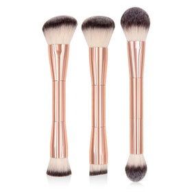 Factory Custom Soft-Bristle Multi-Purpose Double-Ended Makeup Brush Set Single Foundation Brushes for Face Use