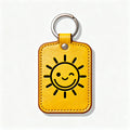 New Car Leather Metal Keychain Customizable LOGO Zinc Alloy Balloon Style Rectangle Shape Lightweight Waterproof Promotional
