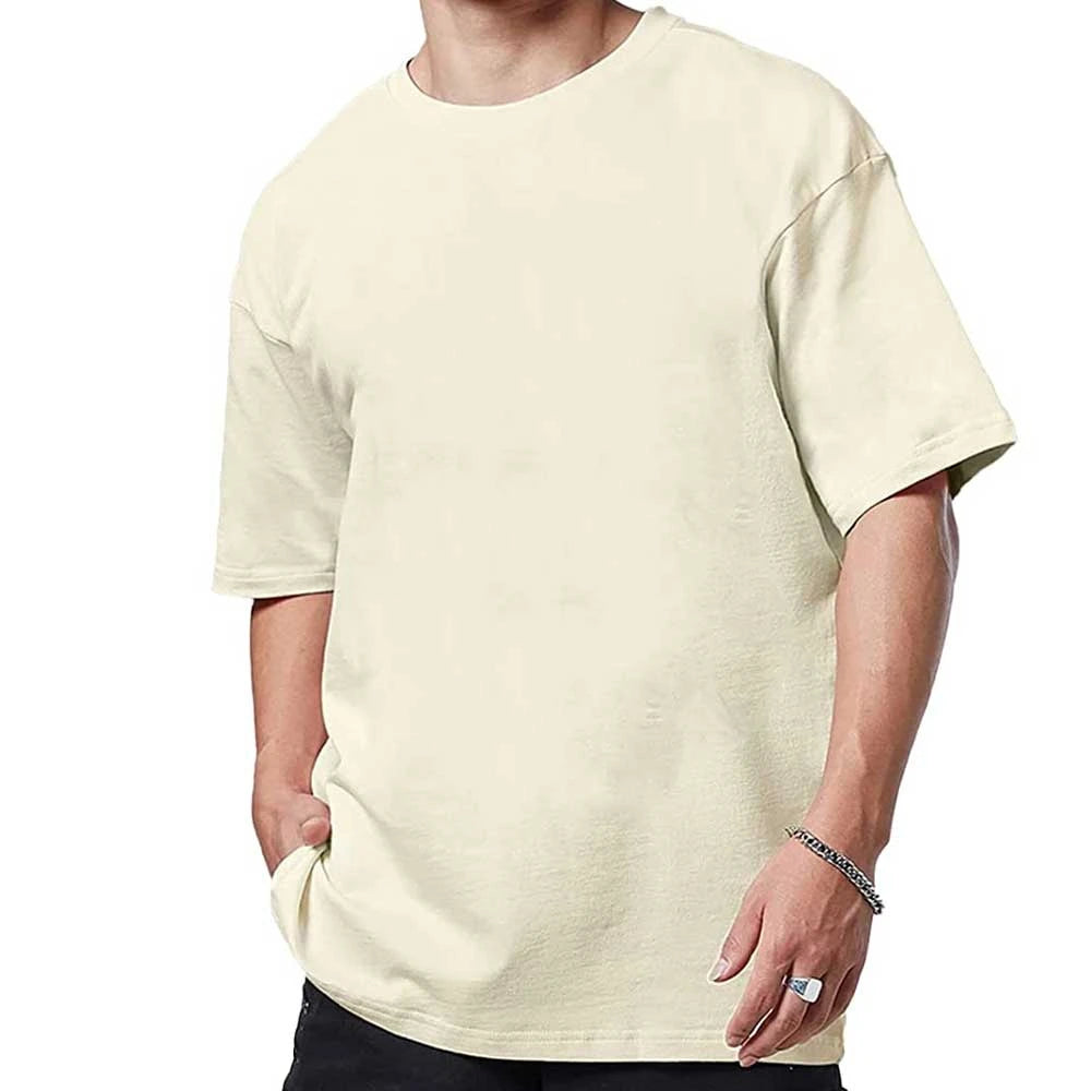 Men's Fashion Street Wear T Shirts Custom Cheap Cotton High Quality New Stylish OEM Oversized Breathable Knitted Fabric