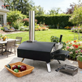 Ovendesign Modern Black 13-Inch Multi-Fuel Gas/Wood Fired Pizza Oven Stainless Steel Easy Install Move High-Efficiency Durable