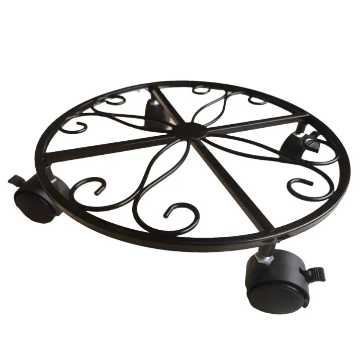 Rustproof Black Iron Modern Eco-Friendly Plant Stands with Wheels Heavy Duty Outdoor Indoor Garden Flower Planter Pot Stand