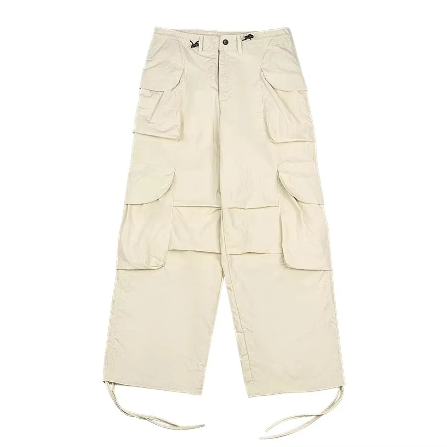 Premium Winter Casual Breathable Eco-Friendly Multi-pocket Nylon Men's Streetwear Parachute Utility Pants with Custom Logo