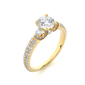 Hot Sale Diamond Ring Women Wedding Engagement Jewelry 14K Gold Plated IGI Certified Brilliant Cut S925 Sterling Silver VVs1