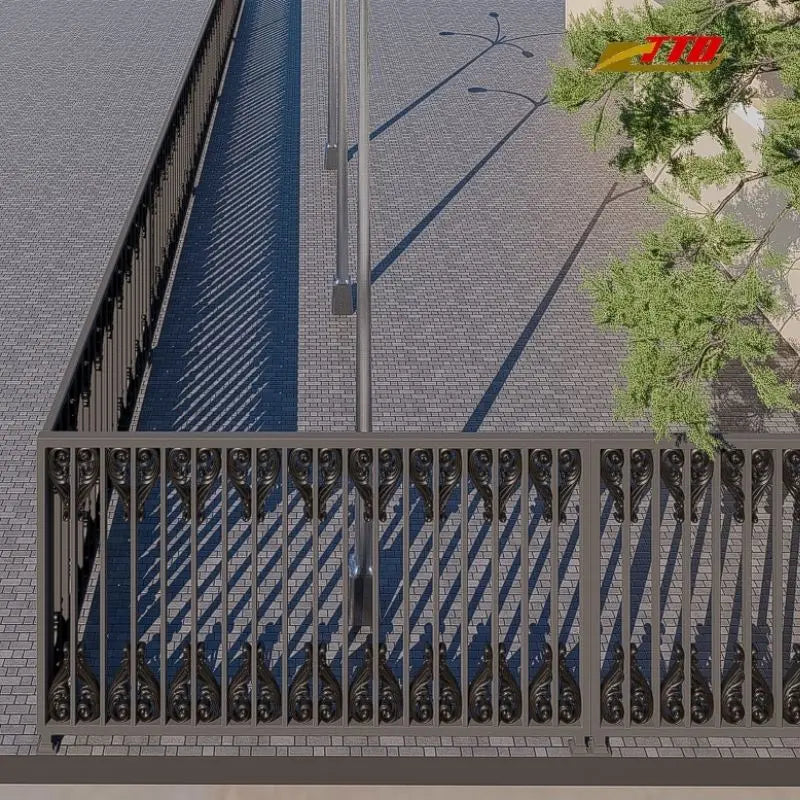 Modern Iron Fence for Balconies Yards Sleek Design Structural Integrity Eco-Friendly Powder Coated Easy Maintenance 3D Modeling