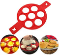 7-Hole Silicone Egg & Pancake Mold Multi-Shapes Non-Stick Heat Resistant Baking Tools for Home