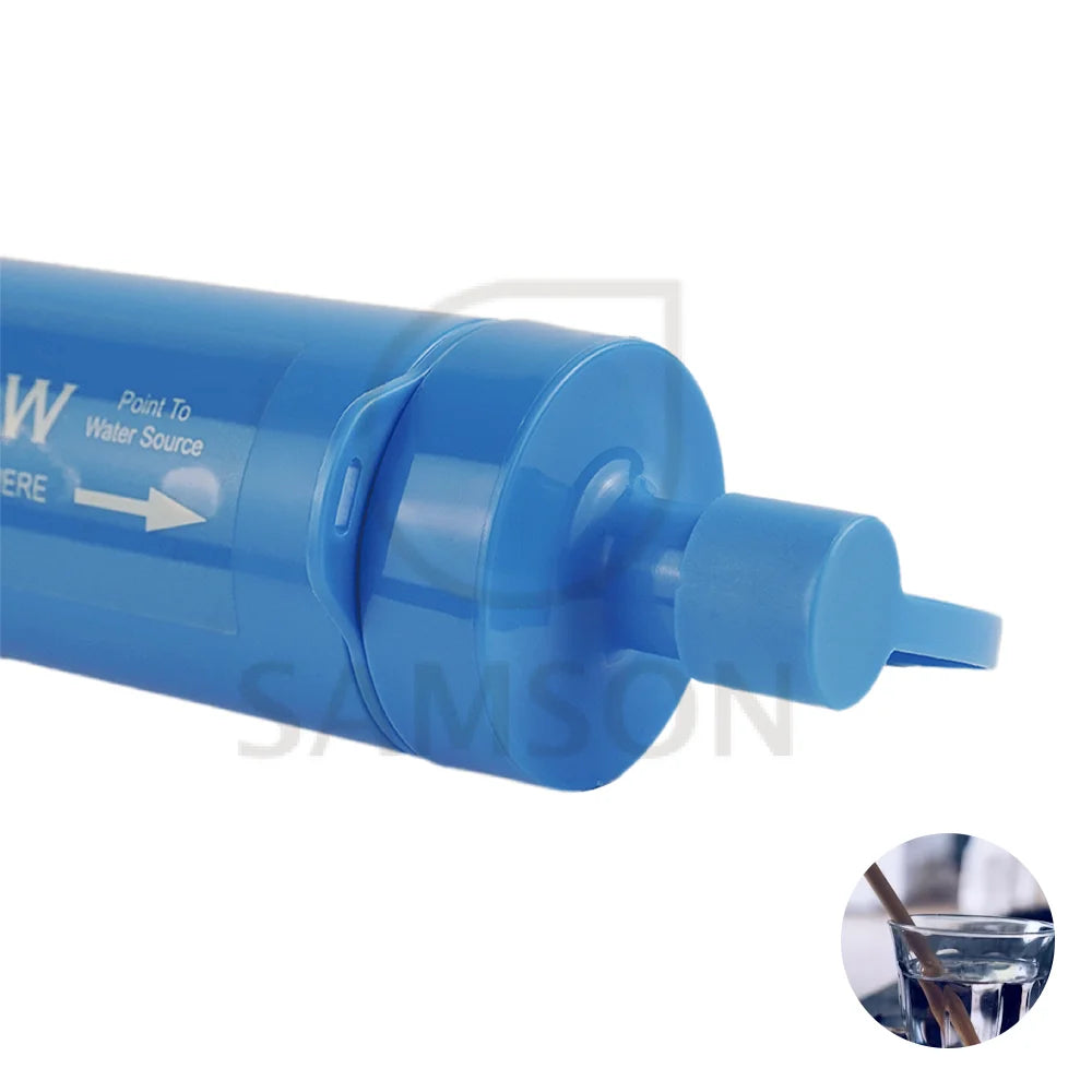 FS-001BL Portable Straw Filter Purifier Hot Selling Blue Durable PP Material Samson Purification for Camping Hiking Size
