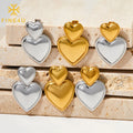 Trendy Double Heart Earring 18K Stainless Steel Gold Silver Plated Smooth Love Drop Earring for Women MegaBDM