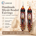 2025 Colorful Luxury Fancy Drop Hanging Miyuki Seed Beads Tassel Long Earrings for Women
