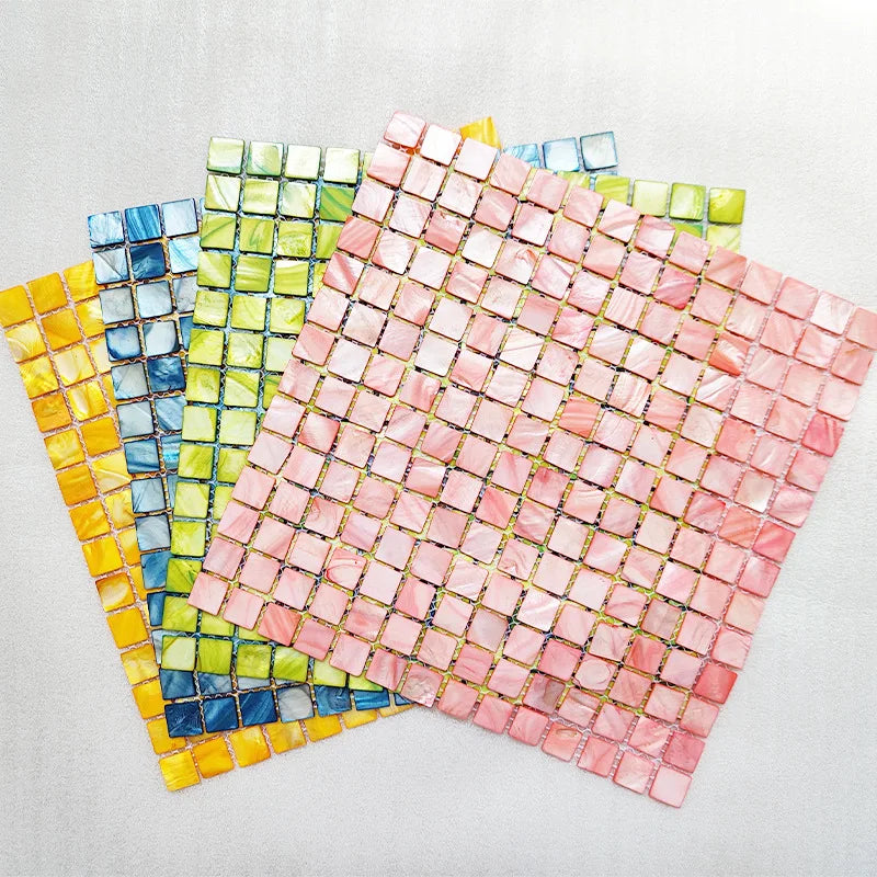 Wholesale Multicolor Shell Mosaic Tile White Color Mosaic Tile Bathroom Wall Natural Crafts for Kitchen Balcony Bathroom