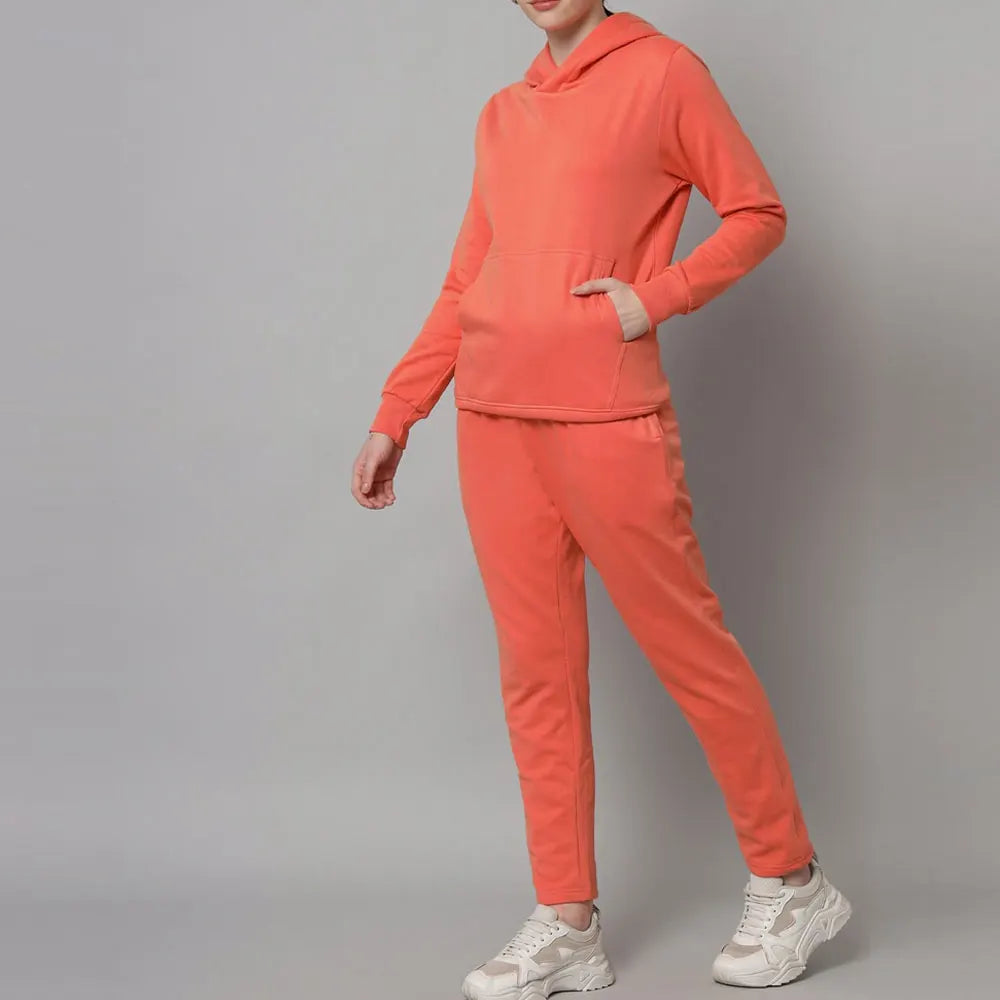 Women's Breathable 100% Cotton Solid Lightweight Tracksuit Sweatsuit Hooded Casual 2-Piece Set Hoodies Sweatshirt
