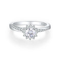 Women's 925 Sterling Silver Zircon Engagement Wedding Party Rings Rhodium Plated Hip Hop Fashion Wholesale