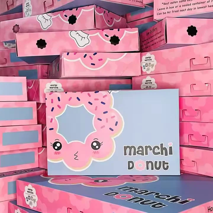 Eco-Friendly Pink Donuts Paper Box Cake for Cookies Macarons Waffle Crepe Bakery Pastry Catering Snake Bagel Lunch Matt Laminati MegaBDM