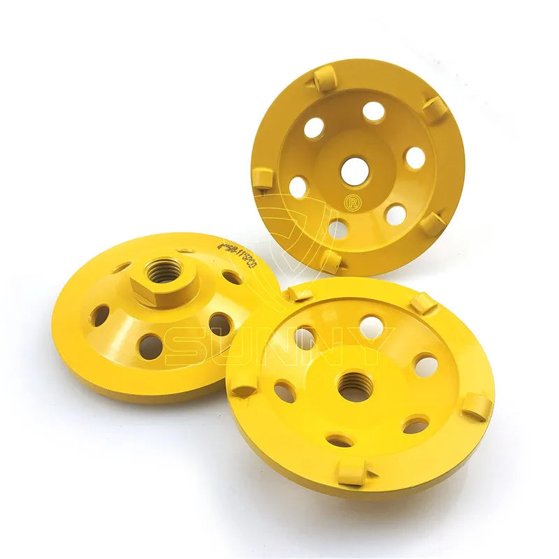 Sunny Factory 100 mm PCD Diamond Cup Wheel Concrete Abrasive wings Diamond Grinding Tools for Remove Epoxy Resin Glue Coatings