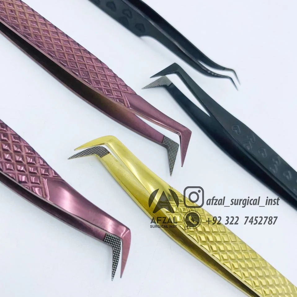 Artistic Colorful Design Professional Stainless Steel Eyelash Extension Tweezers Heart Pattern Perfect Grip Anti-Static Durable