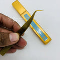 Hook & Universal Style Sustainable & Strong Stainless Steel Eyelash Tweezers Gold For Fiber Grip Eyelash Extension Tweezers