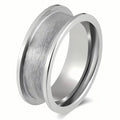 Poya Unisex Hammered 6mm 8mm Tungsten Beveled Edge Ring Core Blank Inlay Christian Engagement Gift