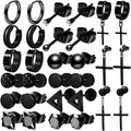 Gothic Dropshipping Hypoallergenic Stainless Steel Piercing Crosss Dangle Huggies Hoop Black Stud Earrings for Men
