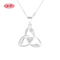 S925 Silver Celtic Knot Necklace Featuring Zircon Wholesale Intricate Handcrafted Jewelry Men'S 925 Silver Necklace