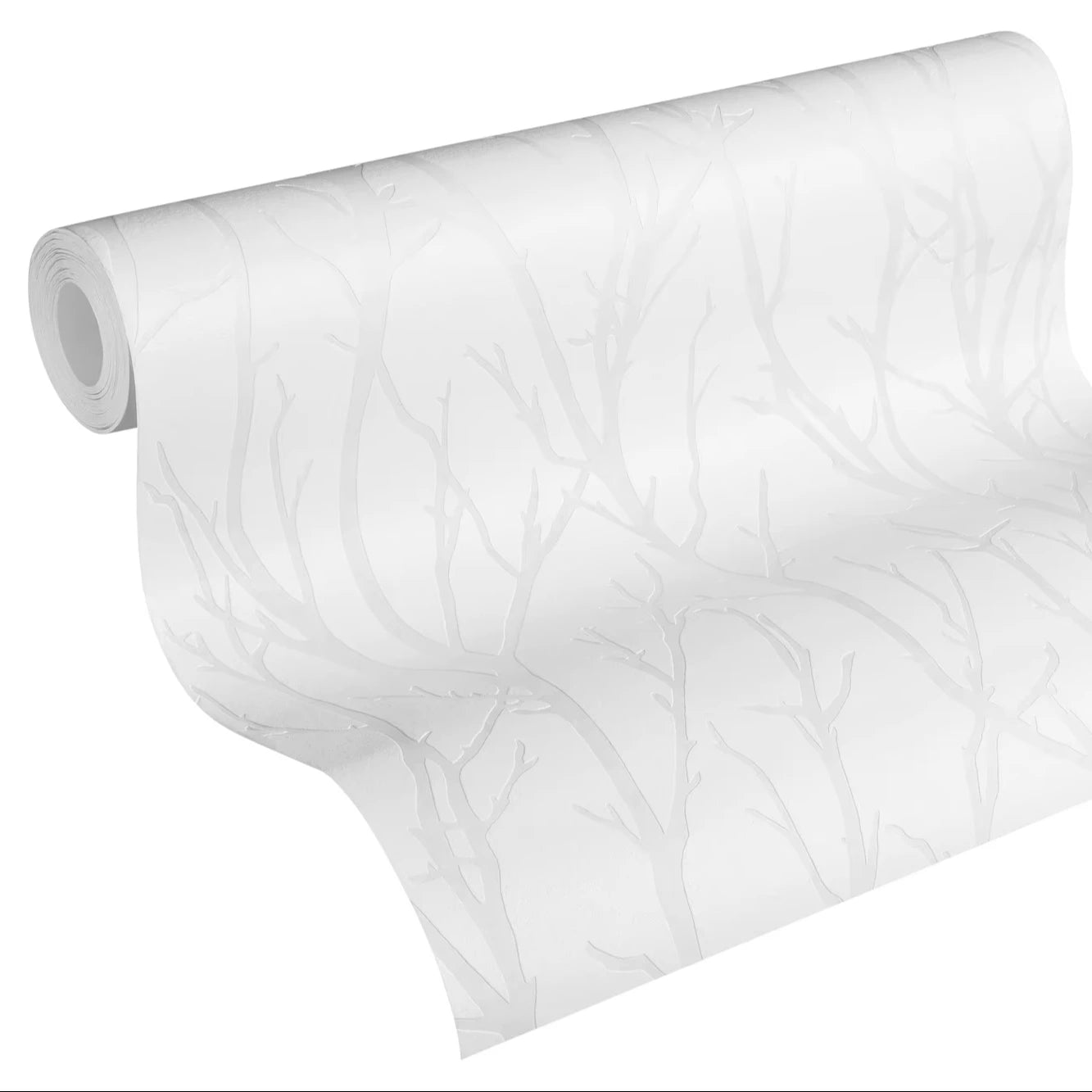 Made in Germany - Coatable Wallpaper rolls Forest Paintable White Non Woven Vinyl Wallpaper for painting - 1005 x 053 m