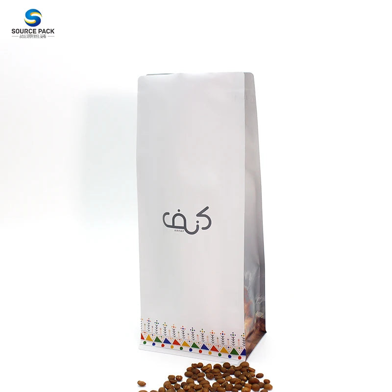 Digital Printing Custom Printed Private Label Matte Black Aluminum Foil Pouch With Zipper Flat Bottom Coffee Pouch