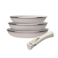 Set of 3 frying pans 182024cm pressed aluminum ILAG non-stick coating removable handle suitable for induction PFOA free