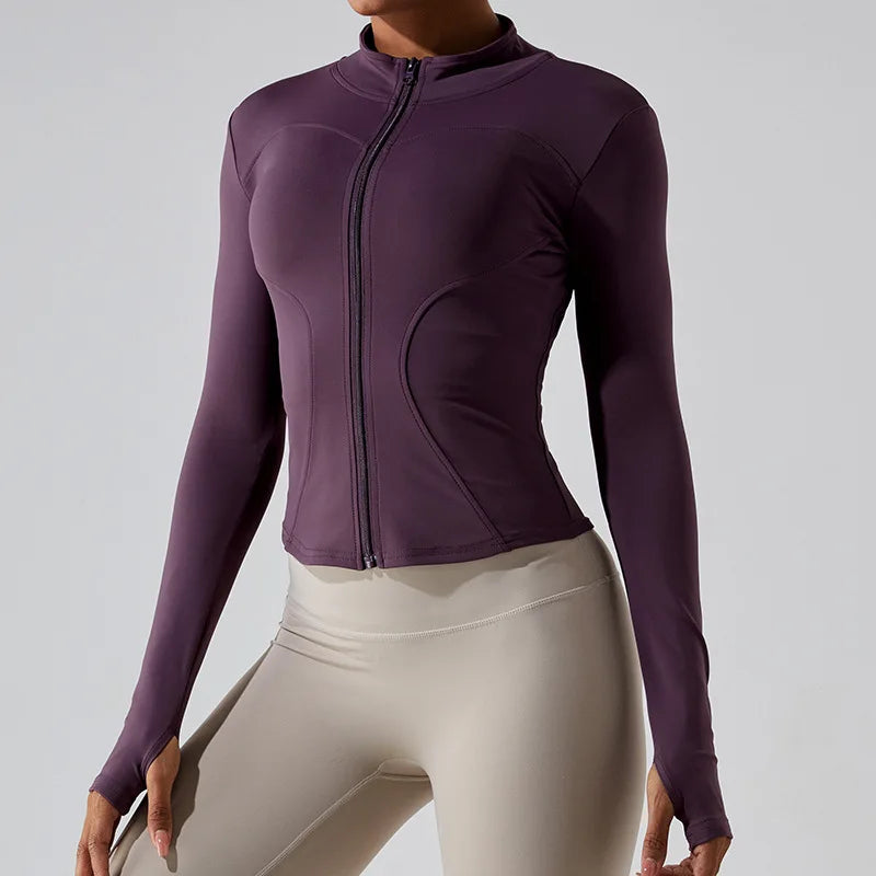 Brushed Yoga Set - Crew Neck Long-Sleeve Top & Dropped-Crotch Wide-Leg Loose Casual Pants for Sports Running & Fitness