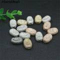 High Quality Nickel Free 13x20mm Geometric Rectangle Micro Pave Zircon Spacer Beads for Jewelry Bracelet Necklace Making