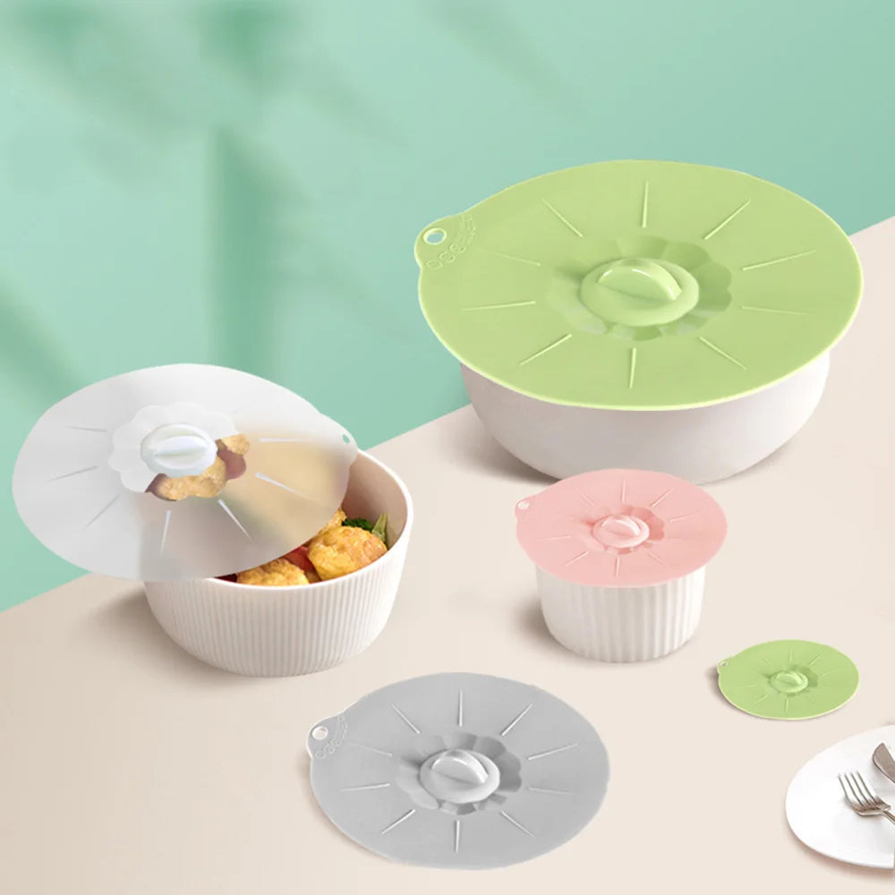 Wholesale Healthy & Safe Silicone Food Storage Cover Reusable Suction Lid for Cookware for Microwave Kitchen Oven Fridge Use