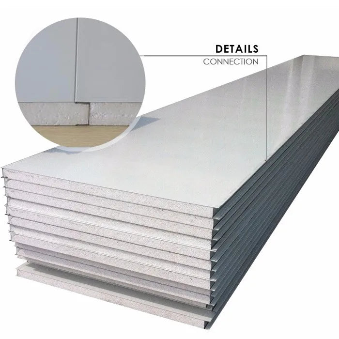 980mm Width 50mm Thickness Industrial Style EPS Sandwich Panel for Villa Eco-Friendly Class B1 Fire Resistant Steel Material