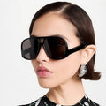Custom Logo 2025 Fashion Vintage Men Women Black Double Bridges Sun Glasses UV400 Big Frame Pilot Sunglasses