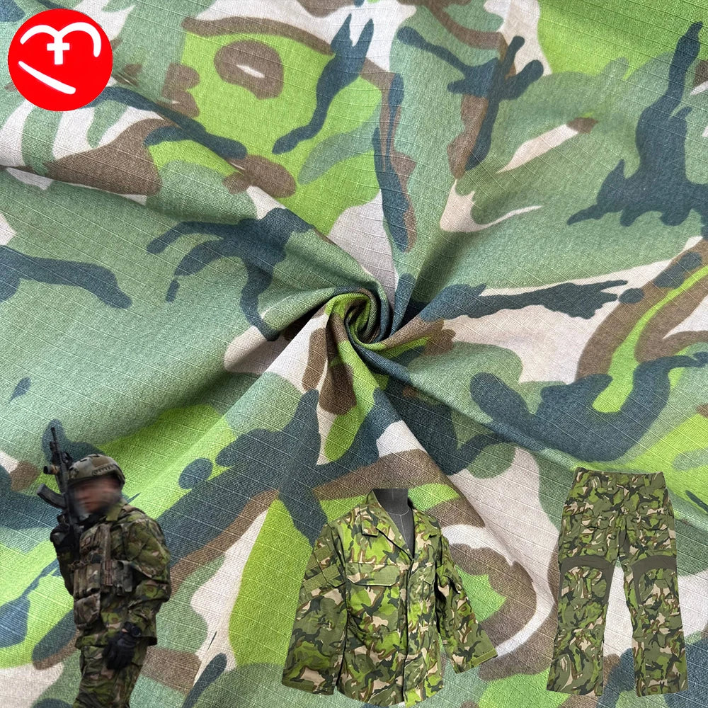 Factory Big Five-Leaf Camouflage CVC Cotton Polyester Plaid Waterproof Tear-Resistant Clothing Anti-Infrared Fabric for Tactical