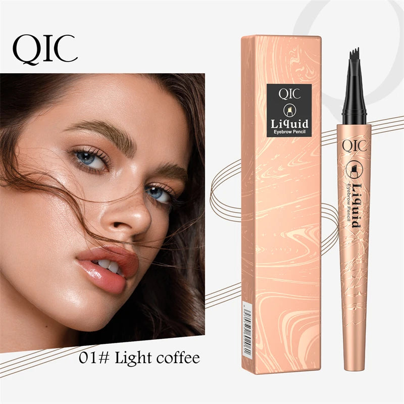 Private Label Liquid Eye Brow Tint Pen Pigment Long Lasting Waterproof Microblading Pencil for Eyebrow with 4 Pin