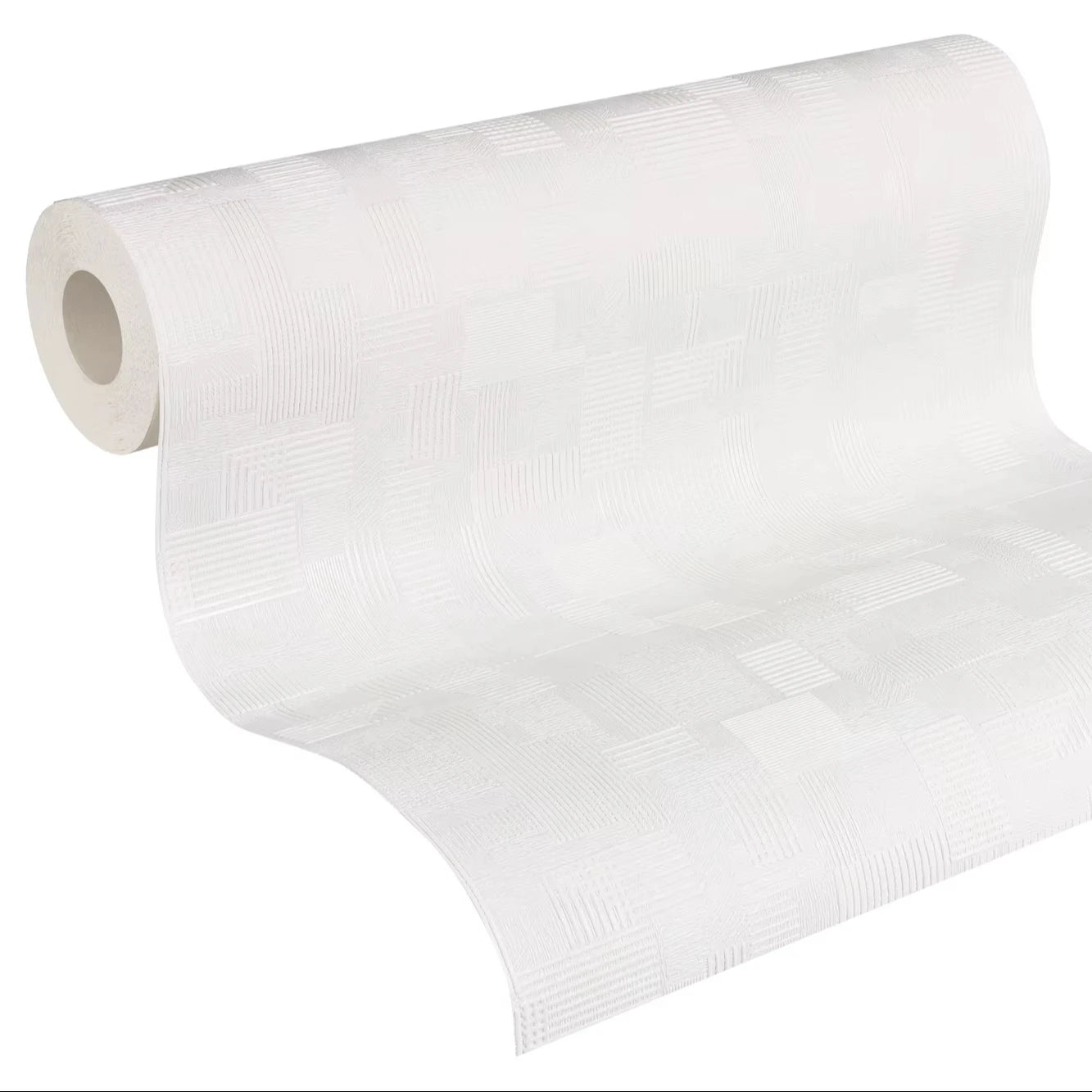 Modern Coatable Geometric Paintable White Non Woven Vinyl Wallpaper Rolls-Made Germany Highly Wash-Resistant Light Resistant