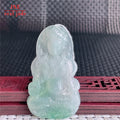Myanmar Natural a Type Jadeite Jade Pendant Ice-Like Floating Green Tara Guanyin Bodhisattva Emerald Pendant 21.22