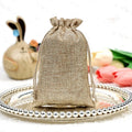 MU Fashionable Multi Colors 7*9cm Natural Jute Burlap Biodegradable Gift Drawstring Bag for Stickers Jewelry Packaging Pouch