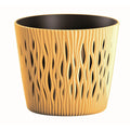 Sandy Round plastic flower pot in mustard color 15.8 (length) x 15.8 (width) x 13.8 (height) cm