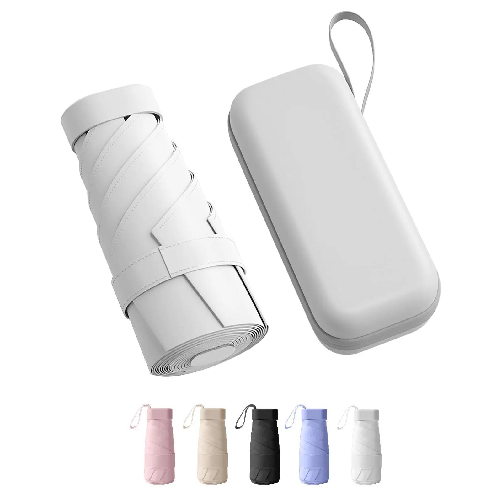 Hot Sale Fashion Small Windproof Rainproof Uv-proof Pocket Size Paraguas Light 6 Folding Mini Capsule Umbrella with Bag