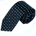 Exve Exclusive Turquoise Checkered on Black Handmade Turkey Origin Necktie