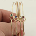 GP US Bangle Bracelet 14k Gold Filled Birthstone Zirconia Bezel Diamonds Permanent Jewelry Bangles Jewellery Wholesale