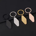 Custom Engraved Logo Mirror Polished Diamond Motel Room DIY Metal Stainless Steel Blank Keychain Bulk Personalized Tags Keyring