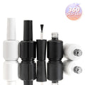 Factory Direct Sale Uv Gel Packing White Matte Black Round Shape 15ml Empty Glass Bottle for Nail Polish