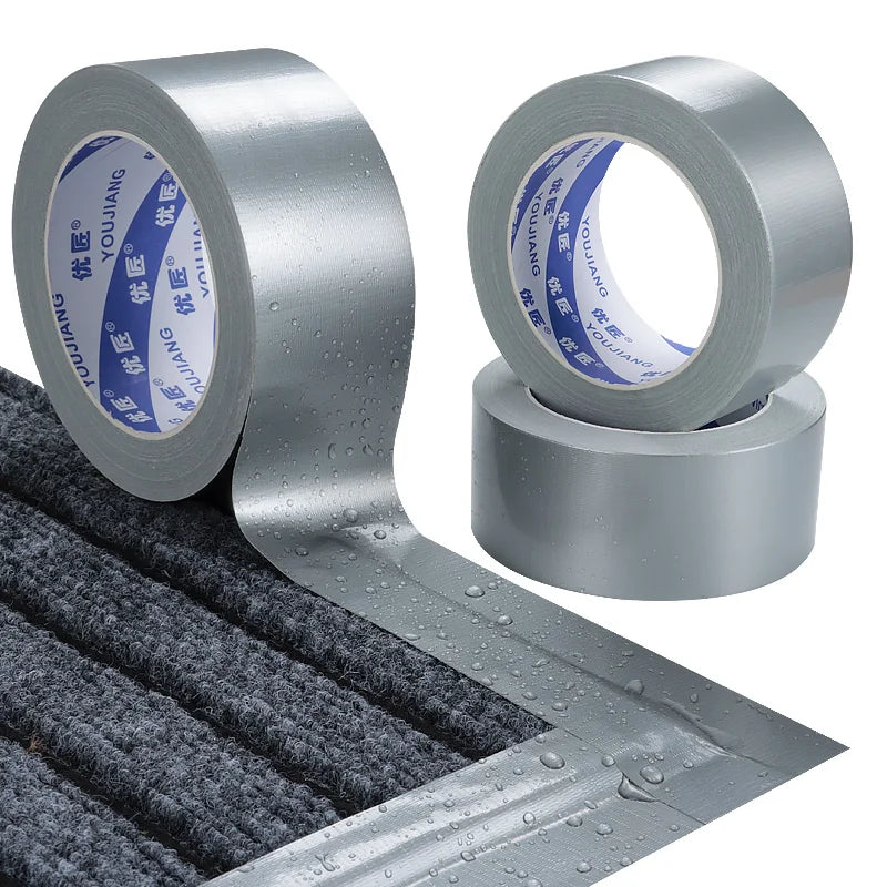 UJANG General Purpose Hot Melt Cloth Carpet Tape Strong Adhesive Rubber Grey Heavy Duty Silver  Duct Tape